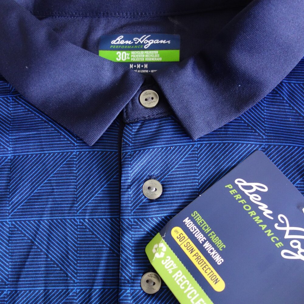 NWT BEN HOGAN Performance Blue Polo Shirt – Mens  Med